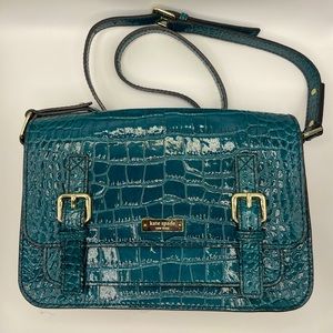 Kate Spade Teal Croc print crossbody